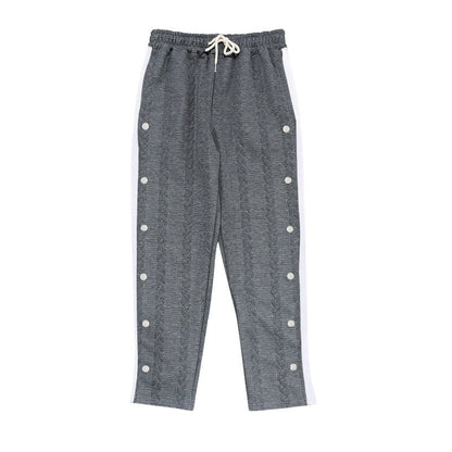Herren Chino Hose Sportlich Elastisch Mit Druckknöpfen
