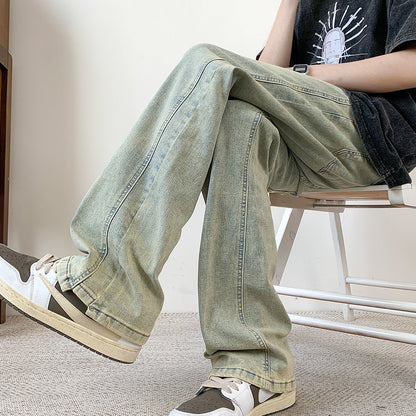 Lässige Herren Jeans Bequem Weit Geschnitten