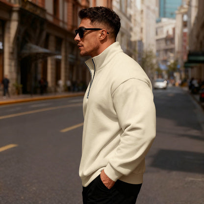 Herren Sweatpullover Hochkragen Reißverschluss Sportlich