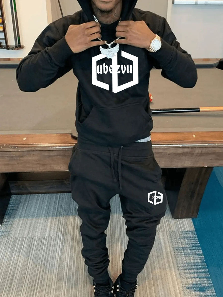 Herren Jogginganzug Hoodie Set mit Kängurutasche Sportlich