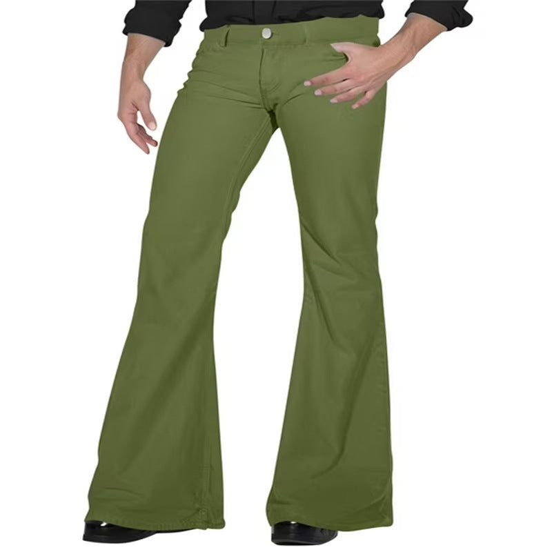 Herren Schlaghose Modern Slim Fit Schwarz