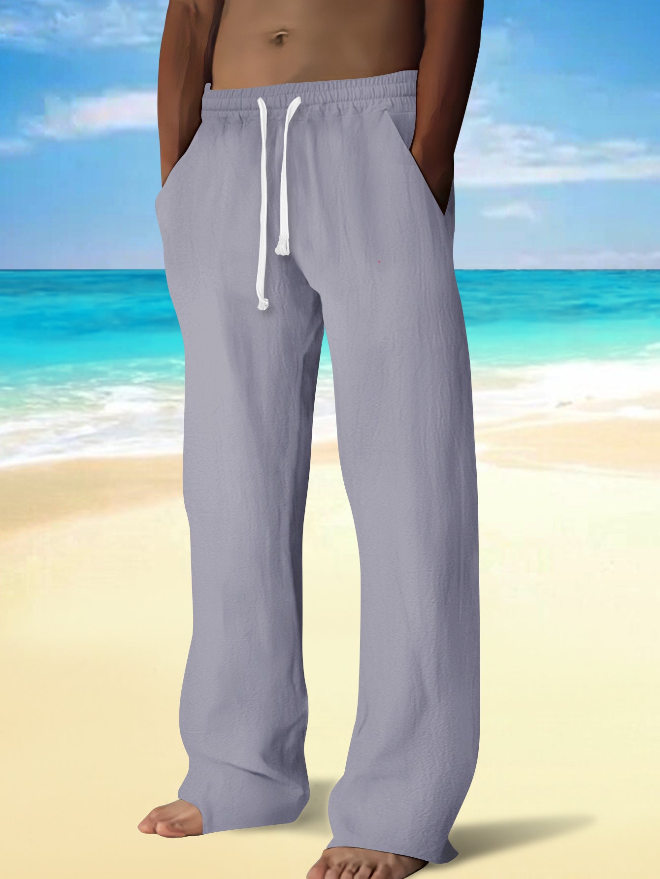 Herren Strandhose Leicht Freizeithose Sommer