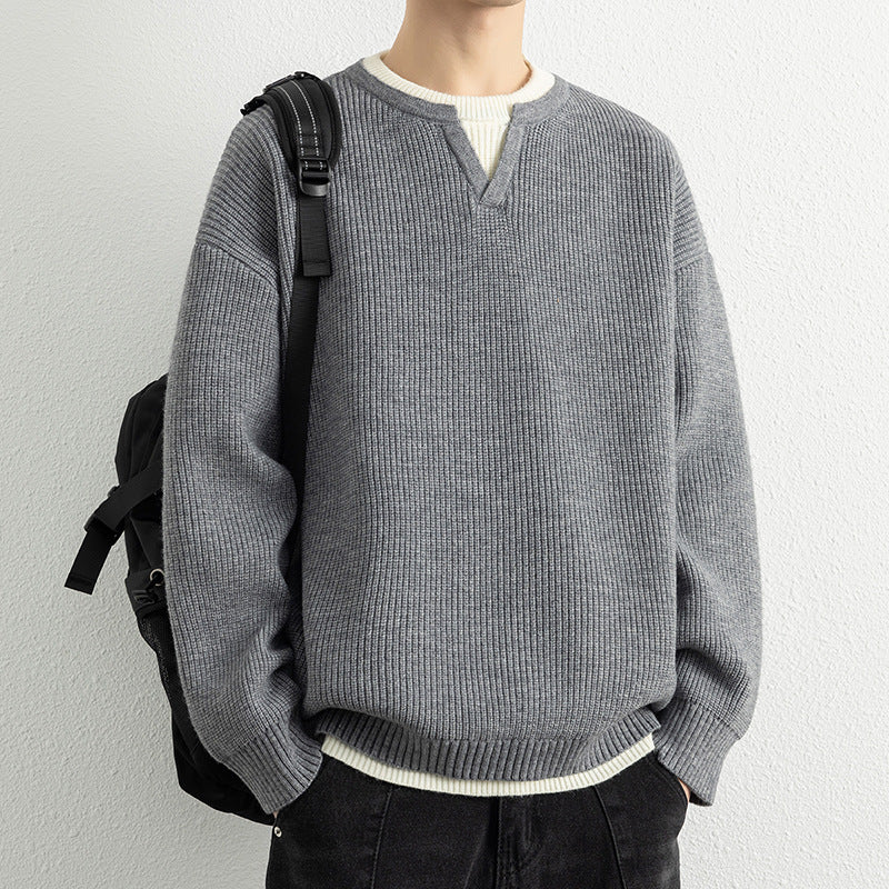 Strickpullover Herren V-Ausschnitt Modern Strukturiert - BerlinGlamour