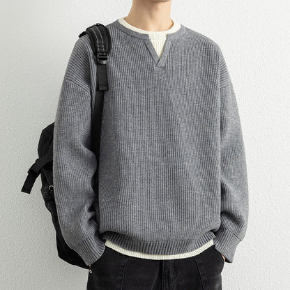 Strickpullover Herren V-Ausschnitt Modern Strukturiert - BerlinGlamour