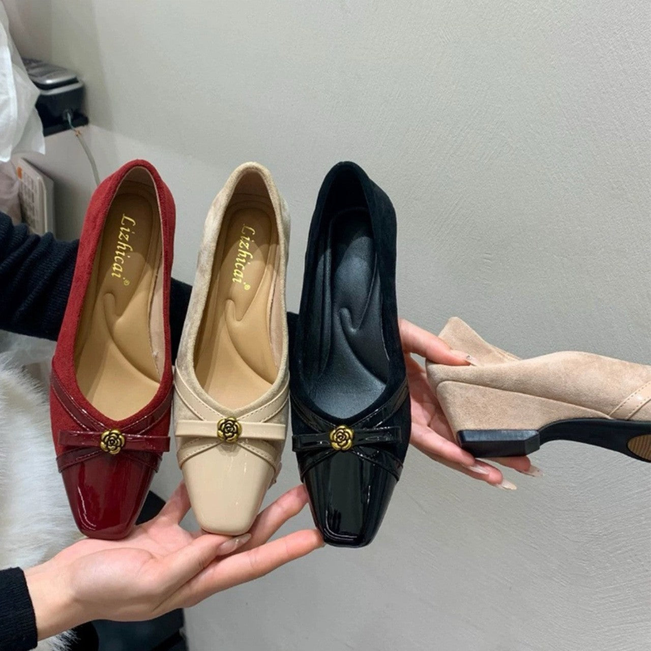Damen Ballerinas Elegant Geschnürt Schleifen Detail - BerlinGlamour