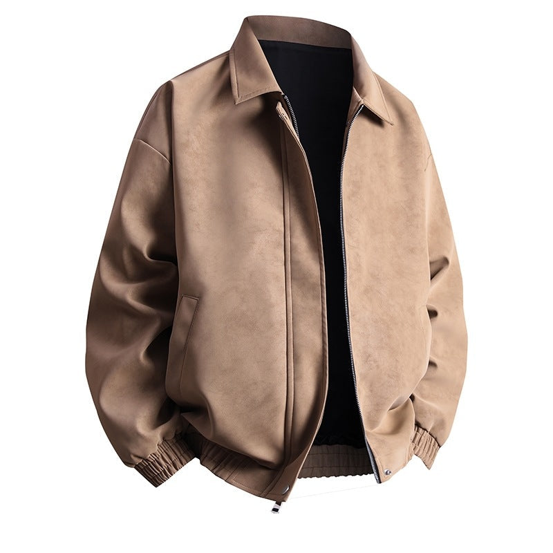Männer Lederjacke Bomber Modern Lässig Schnitt