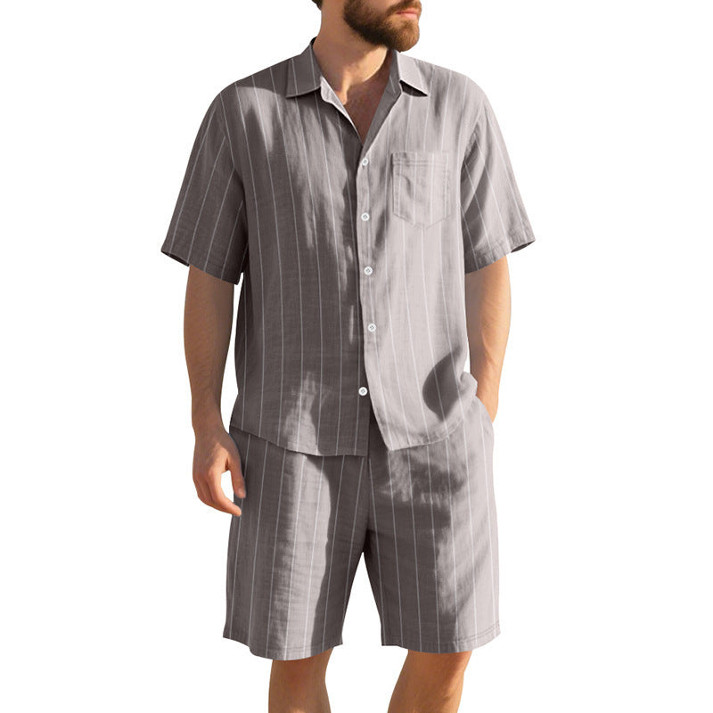 Herren Pyjama-Set mit Streifenmuster Elegantes Design