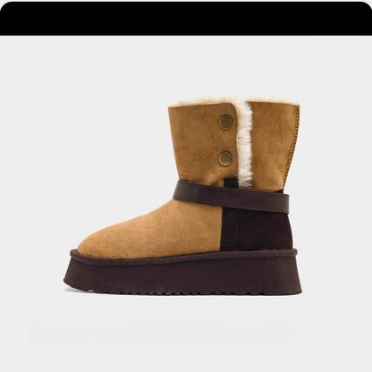 Damen Winterstiefel Warm Kuschelig mit Fellinnensohle