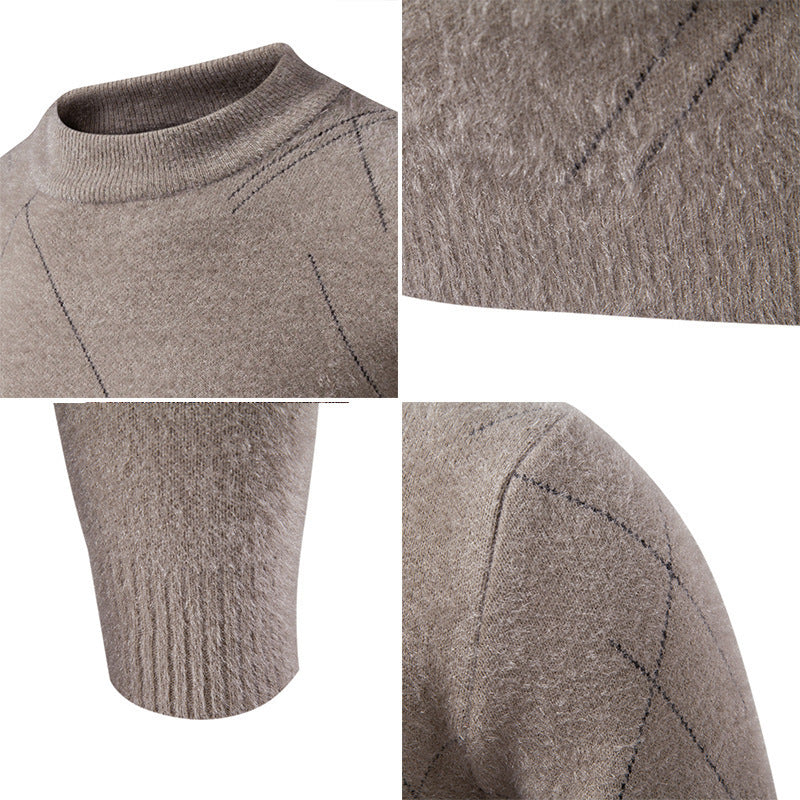 Herren Strickpullover Modern Zopfmuster Fein