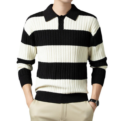 Herren Pullover Strukturiert Polokragen Modern Glamour