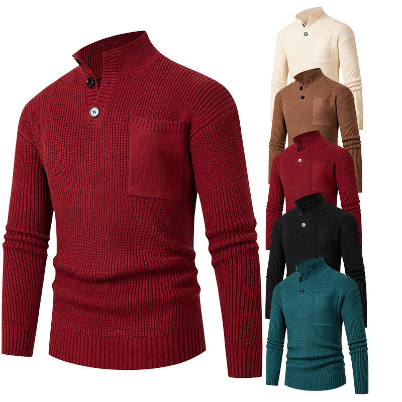 Herren Pullover Modisch Mit Brusttasche Hochwertig