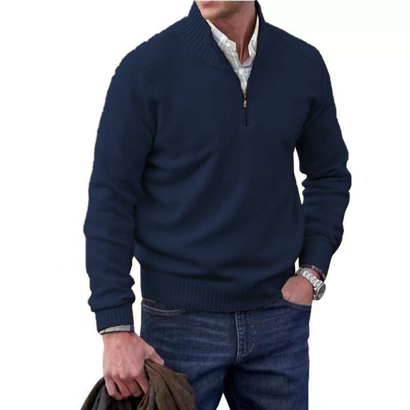 Herren Pullover Reißverschlusskragen Modern Strick