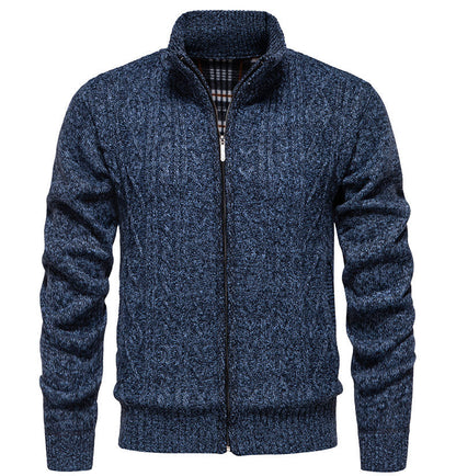 Herren Strickjacke Warm Highneck Reißverschluss