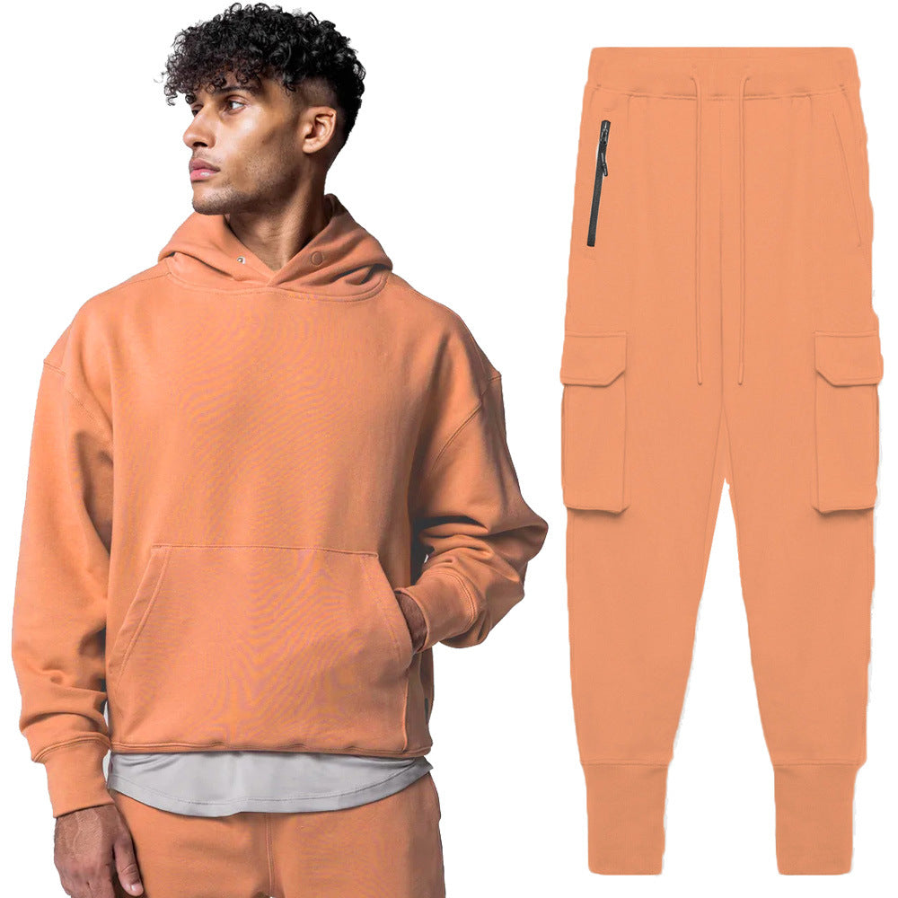 Herren Kapuzenpullover Modern mit Cargo Jogger Hose
