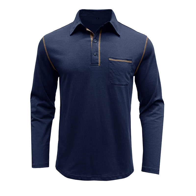 Herren Polohemd Sportlich mit Brusttasche Modern