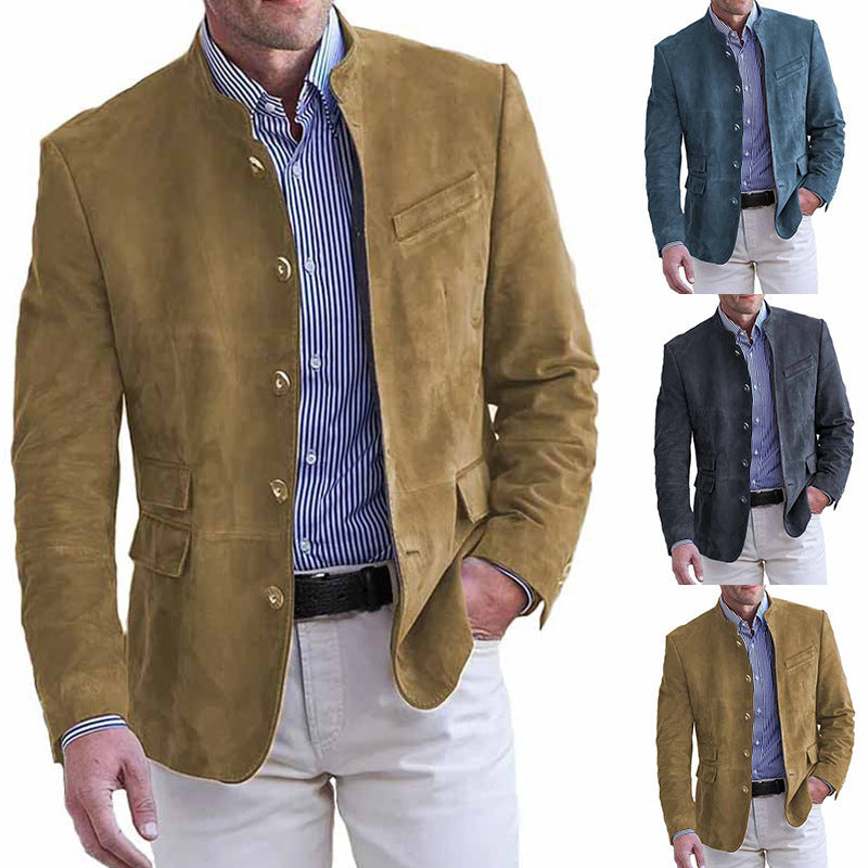 Leder Anzugjacke Herren Elegant Modern Lederschnitt - BerlinGlamour