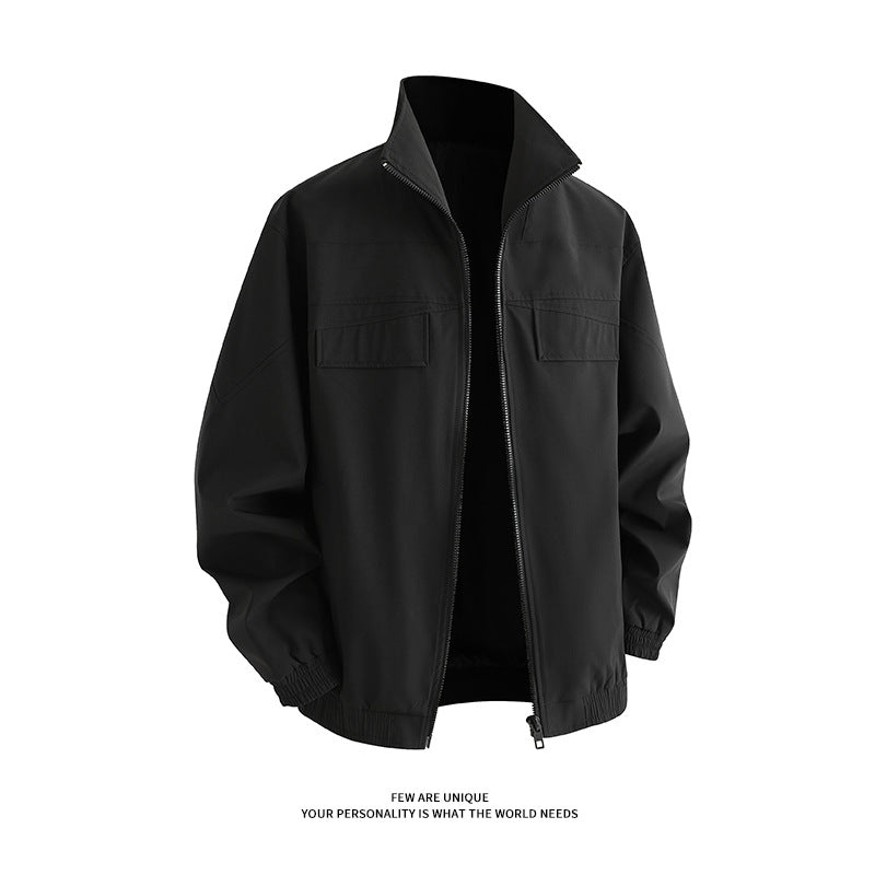 Herren Freizeitjacke mit Taschen und hohem Kragen Modern