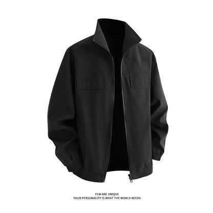 Herren Freizeitjacke mit Taschen und hohem Kragen Modern