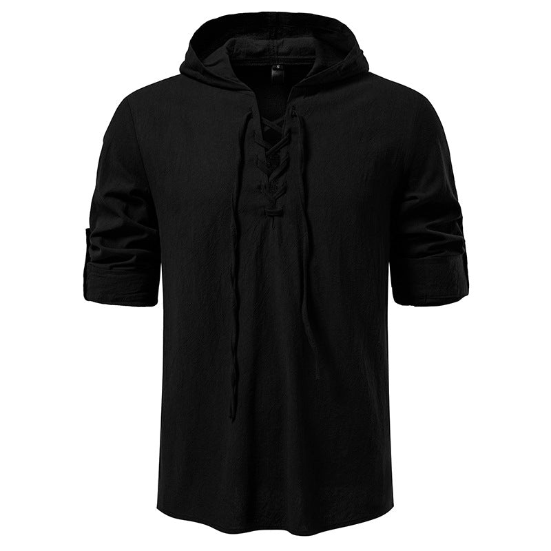 Herren Kapuzenpullover Schnürdesign Trendy Streetwear