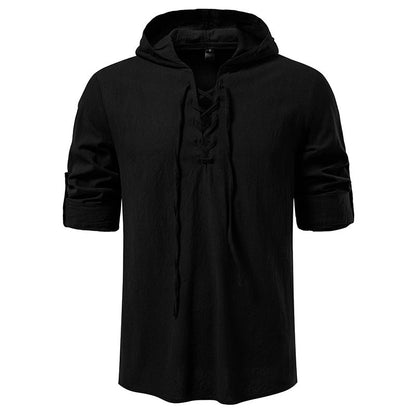 Herren Kapuzenpullover Schnürdesign Trendy Streetwear