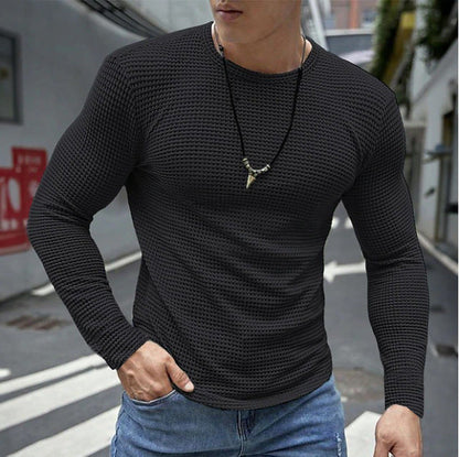 Herren Langarmshirt Strukturiert Moderne Oberfläche