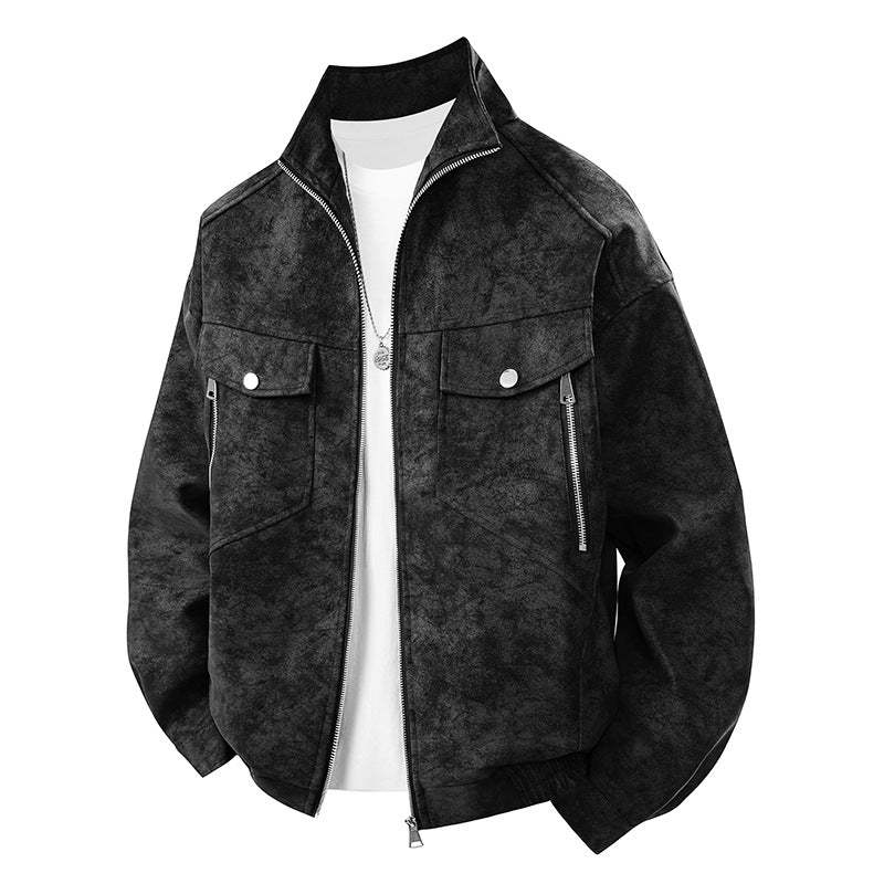 Herren Übergangsjacke mit Brusttaschen und Kragen Modern