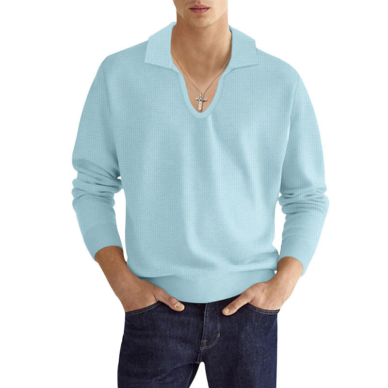 Herren Strickpullover V-Ausschnitt Modern Strukturiert