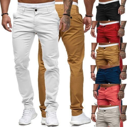 Herren Schmale Chinohose Elastisch Modern