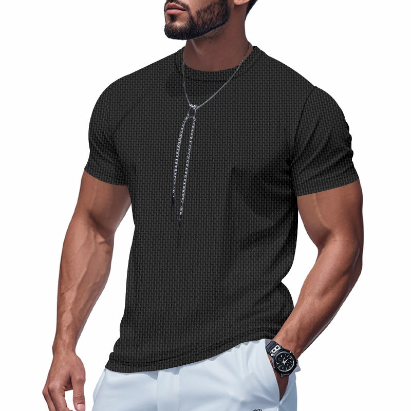 Herren T-Shirt Kurzarm Atmungsaktiv mit Struktur-Design
