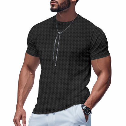 Herren T-Shirt Kurzarm Atmungsaktiv mit Struktur-Design