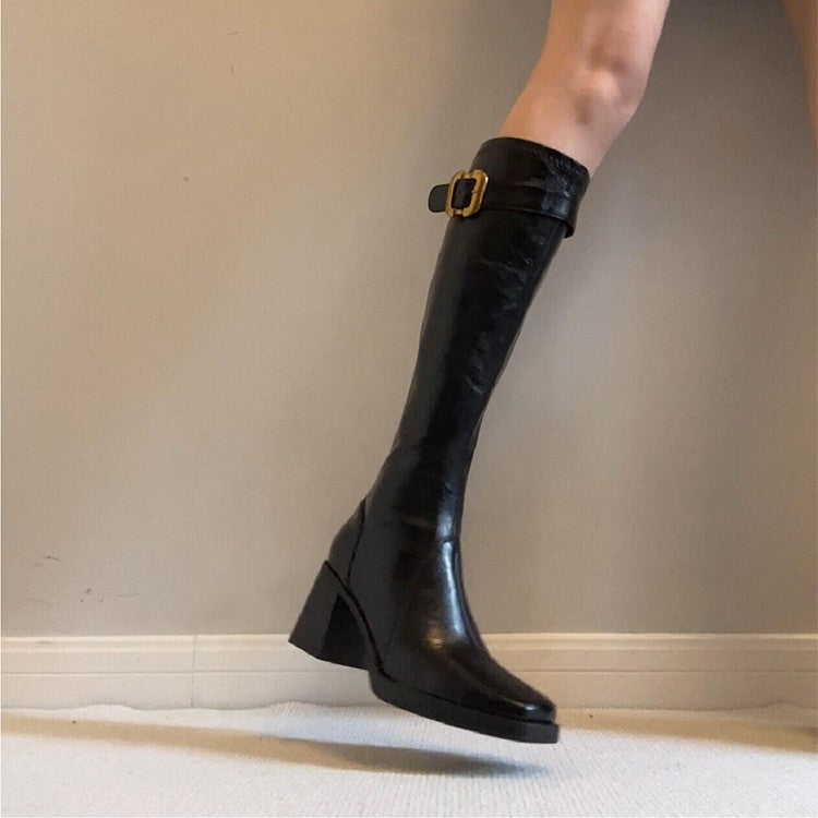 Damen Stiefel Hochwertig mit Knöchelriemen Modern - BerlinGlamour