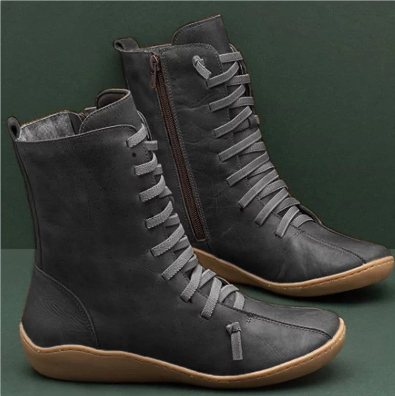 Damen Schnürstiefel Rutschfest Elastisch Winterstiefel