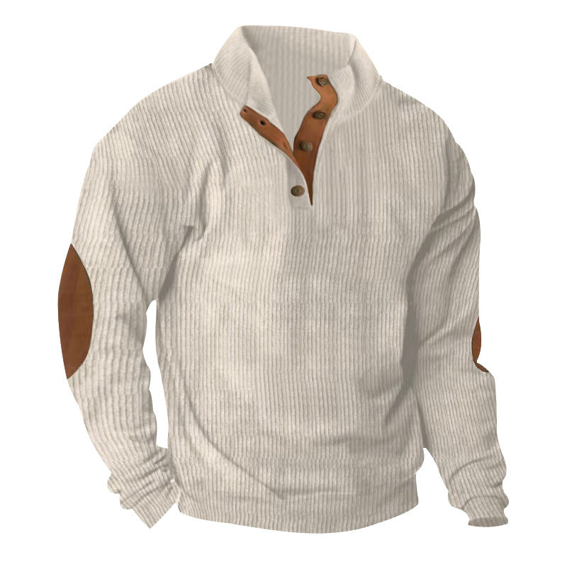 Herren Pullover Modern Leder Detail Elegante Optik - BerlinGlamour