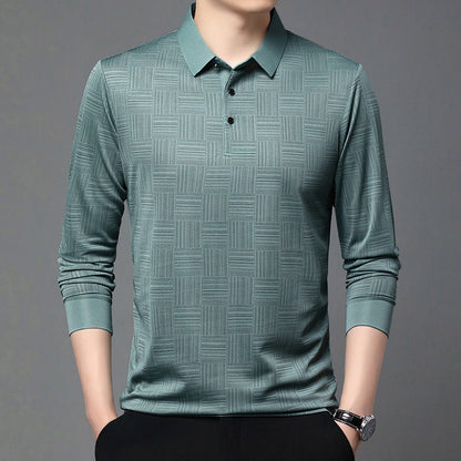 Herren Poloshirt atmungsaktiv mit geometrischem Muster Modern - BerlinGlamour