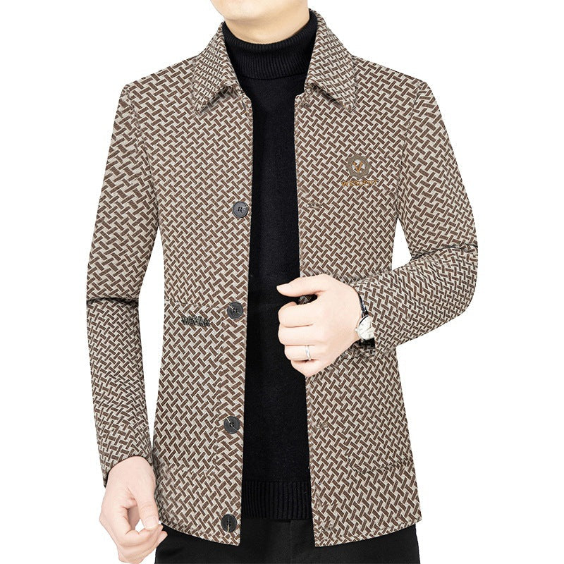 Herrenjacke atmungsaktiv mit Muster Sportlich Casual