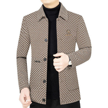 Herrenjacke atmungsaktiv mit Muster Sportlich Casual