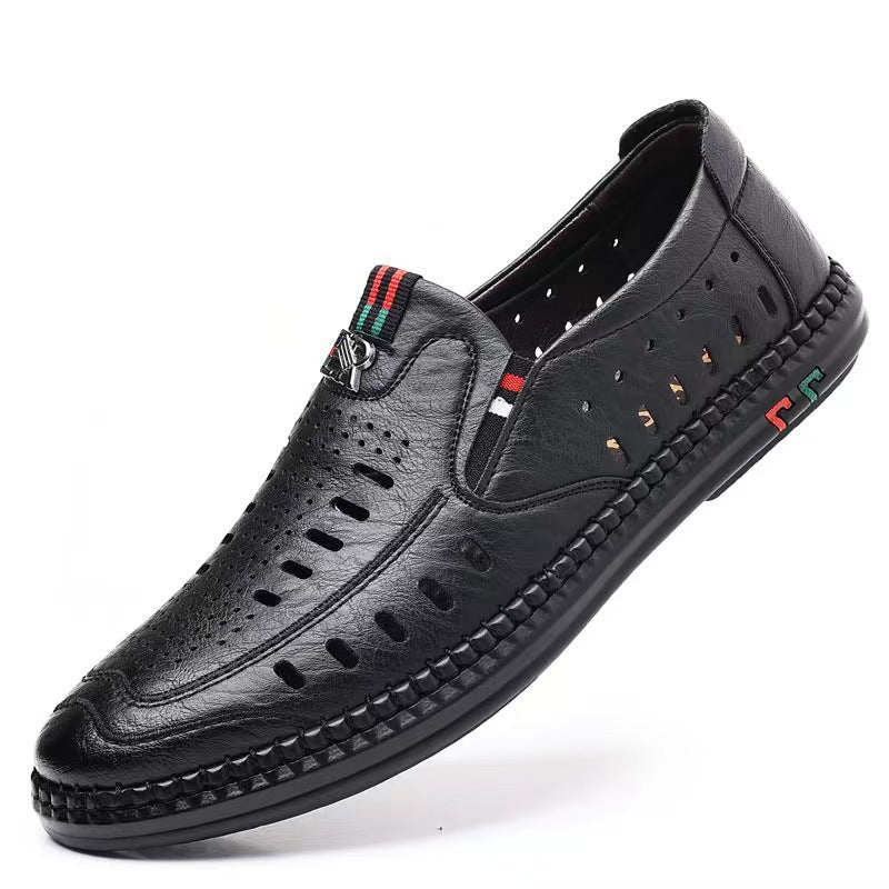 Herren Mokassins Bequem Lederschuhe Atmungsaktiv Slip On