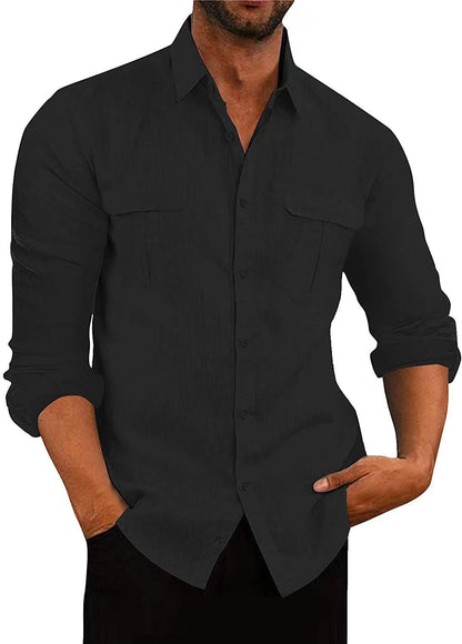 Herren Kurzarmhemd Modern mit Brusttaschen Slim Fit