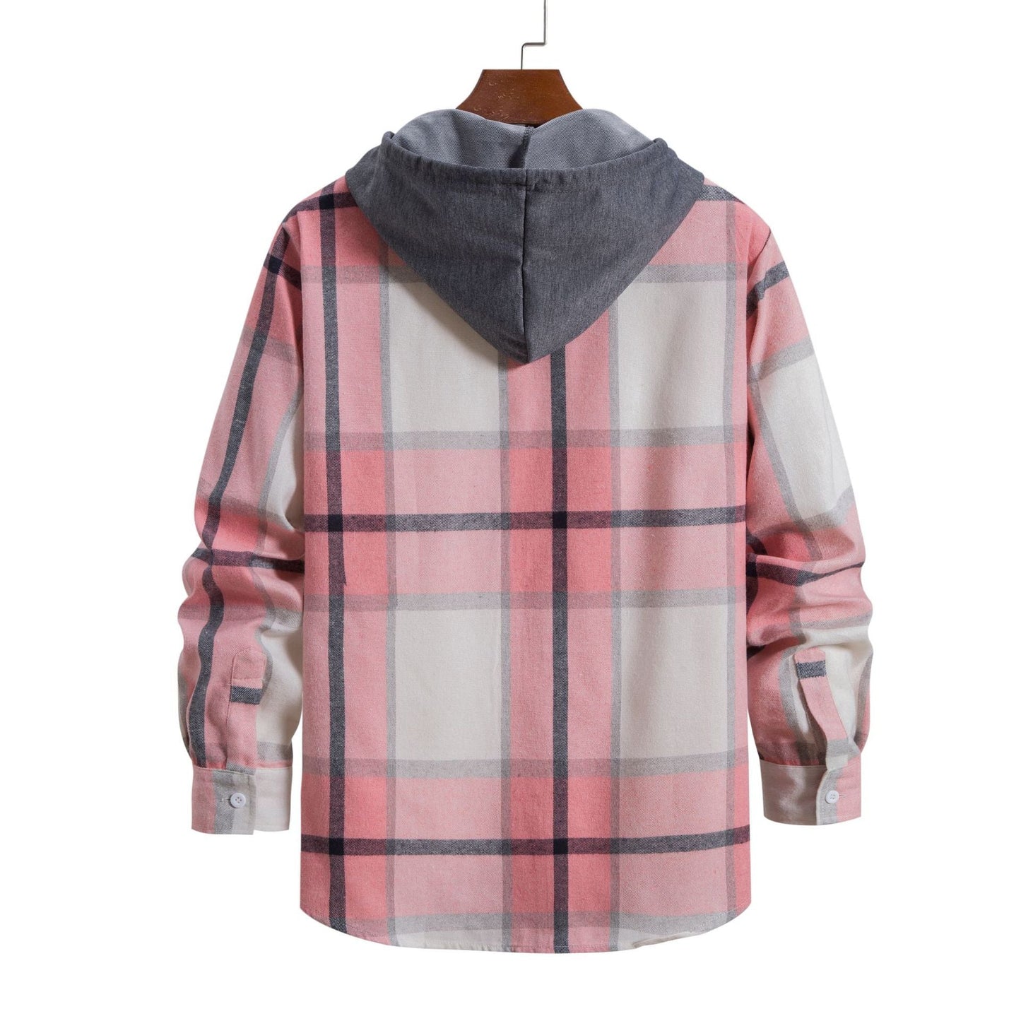 Herren Kapuzenjacke Langarm Karomuster Modern