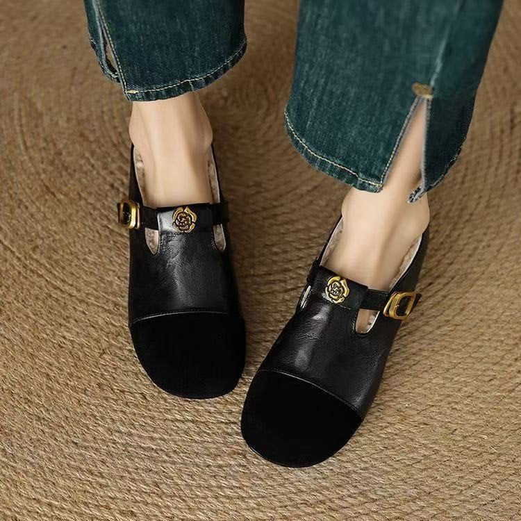 Damen Mokassins Elegant Schnallen Weich