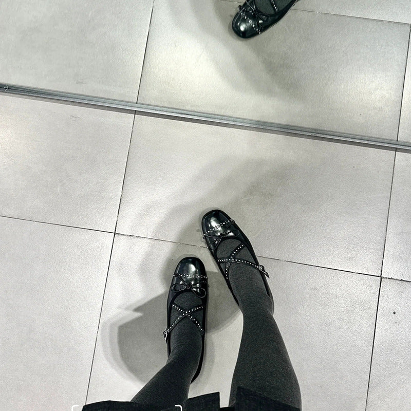 Damen Ballerinas Modisch Glitzernd mit Riemendesign
