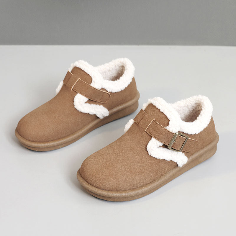 Damen Hausschuhe Warm Fleece Plüsch mit Verstellbarem Riemen