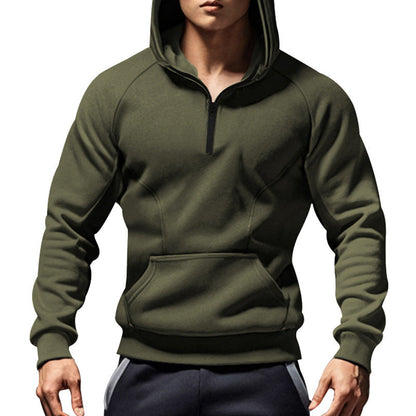 Herren Kapuzensweatshirt Sportlich Kurzarm mit Kängurutasche - BerlinGlamour
