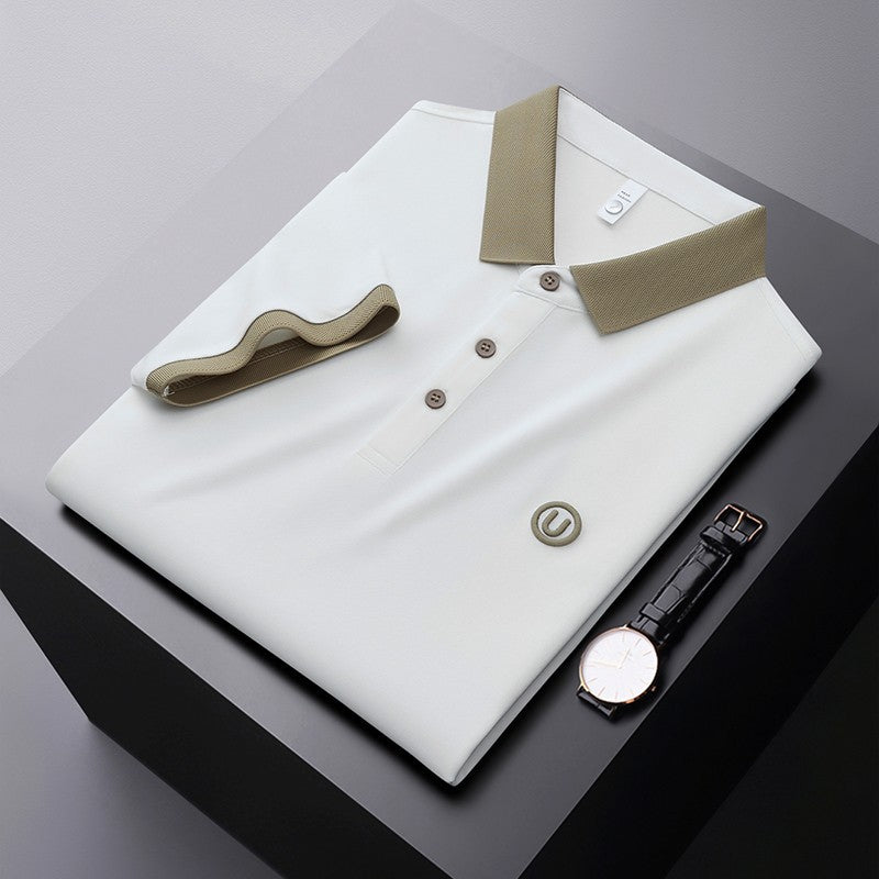Herren Poloshirt Atmungsaktiv Moderner Kontrastkragen