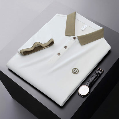 Herren Poloshirt Atmungsaktiv Moderner Kontrastkragen
