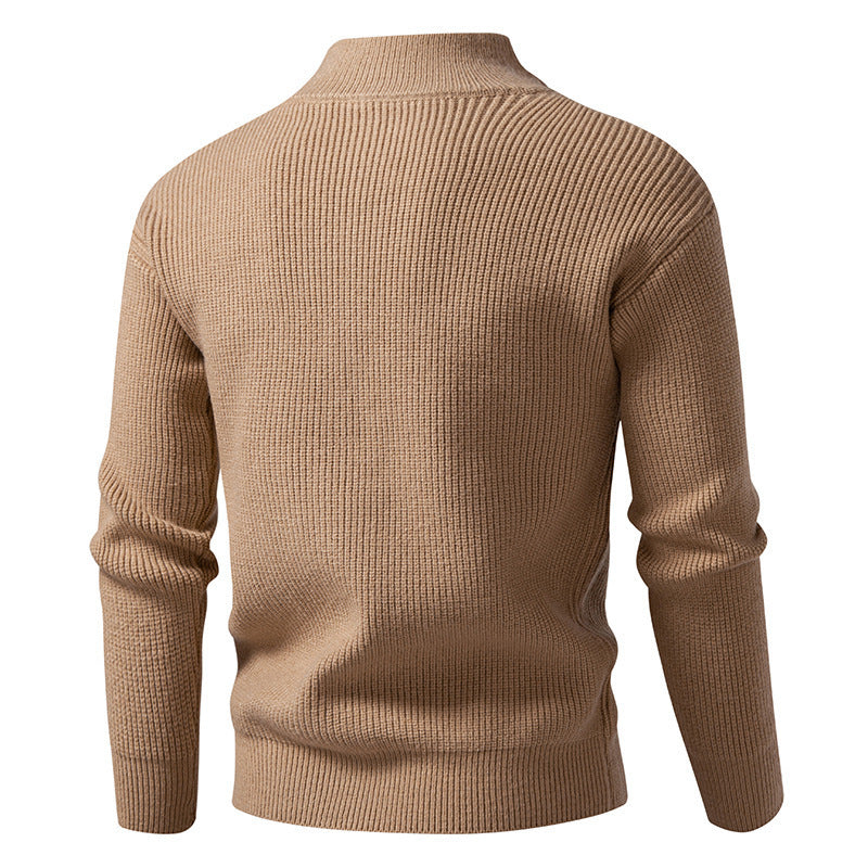 Herren Strickjacke Modern mit Stehkragen und Reißverschluss