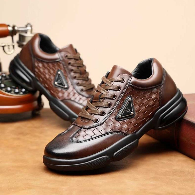 Herren Sneaker Sportlich Geflochten Schwarz