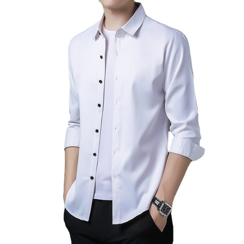 Herren Hemd Langarm aus Seide Satin Elegant