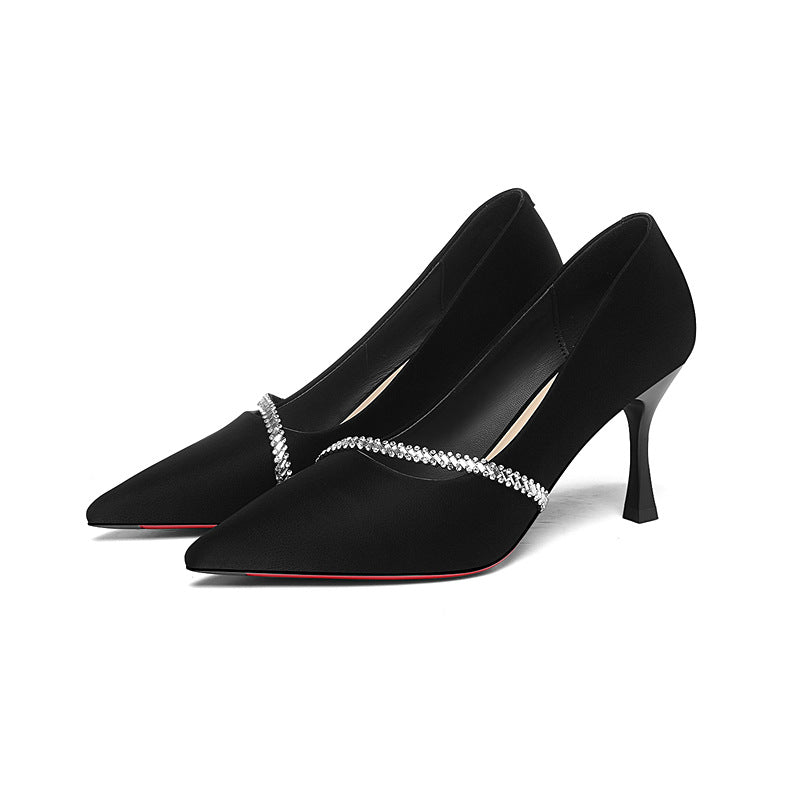 Elegante Damen Pumps mit Strasssteinen High Heel