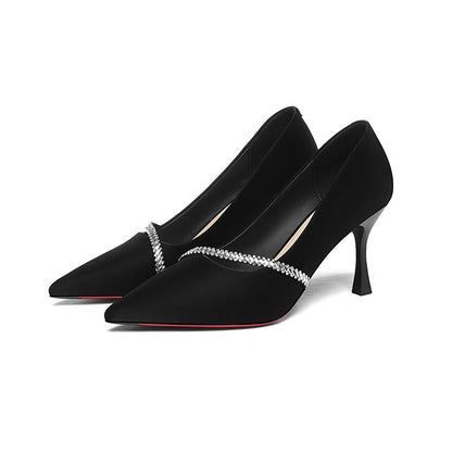 Elegante Damen Pumps mit Strasssteinen High Heel
